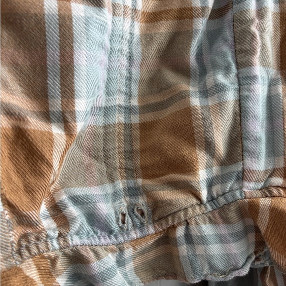 Show Me Your MuMu Brown and Gray Plaid Blouse - Picture 4 of 5